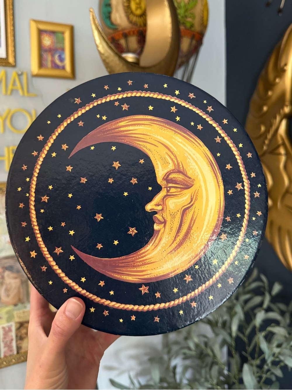 Vintage Celestial, Whimsigoth Crescent Moon Storage Box